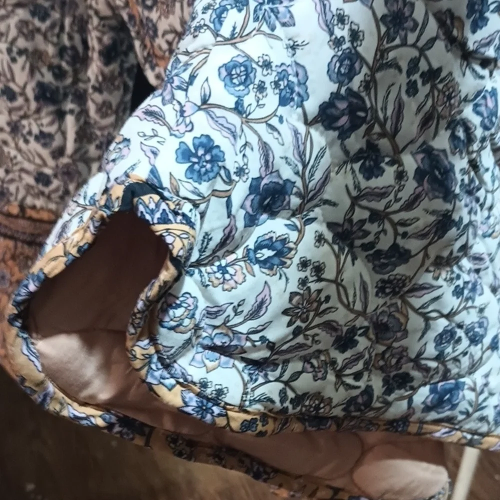Maurices Blue and Brown Floral quilted jacket - Picture 6 of 13